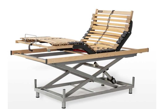 Bettenlift elektrisch mit Lattenrost 200x80 cm (Lift:Funk, LR:Funk, Rollen)